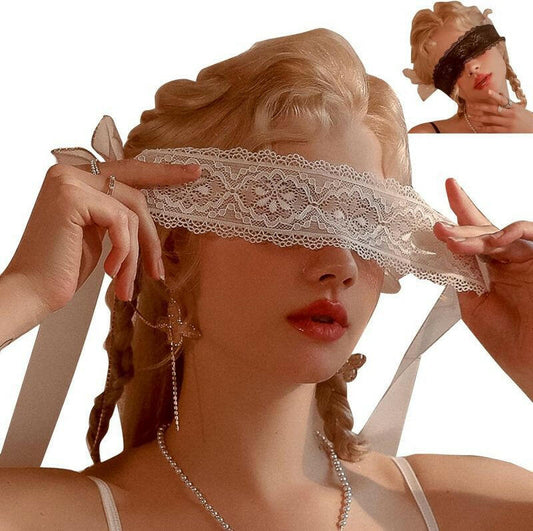 Masque de mascarade en dentelle, bandeau pour les yeux, accessoires de lingerie sexy, noir et blanc, masques de fête réglables pour couples