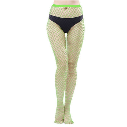 Combinaison bas résille pour femme, leggings taille haute, motif grille moyenne