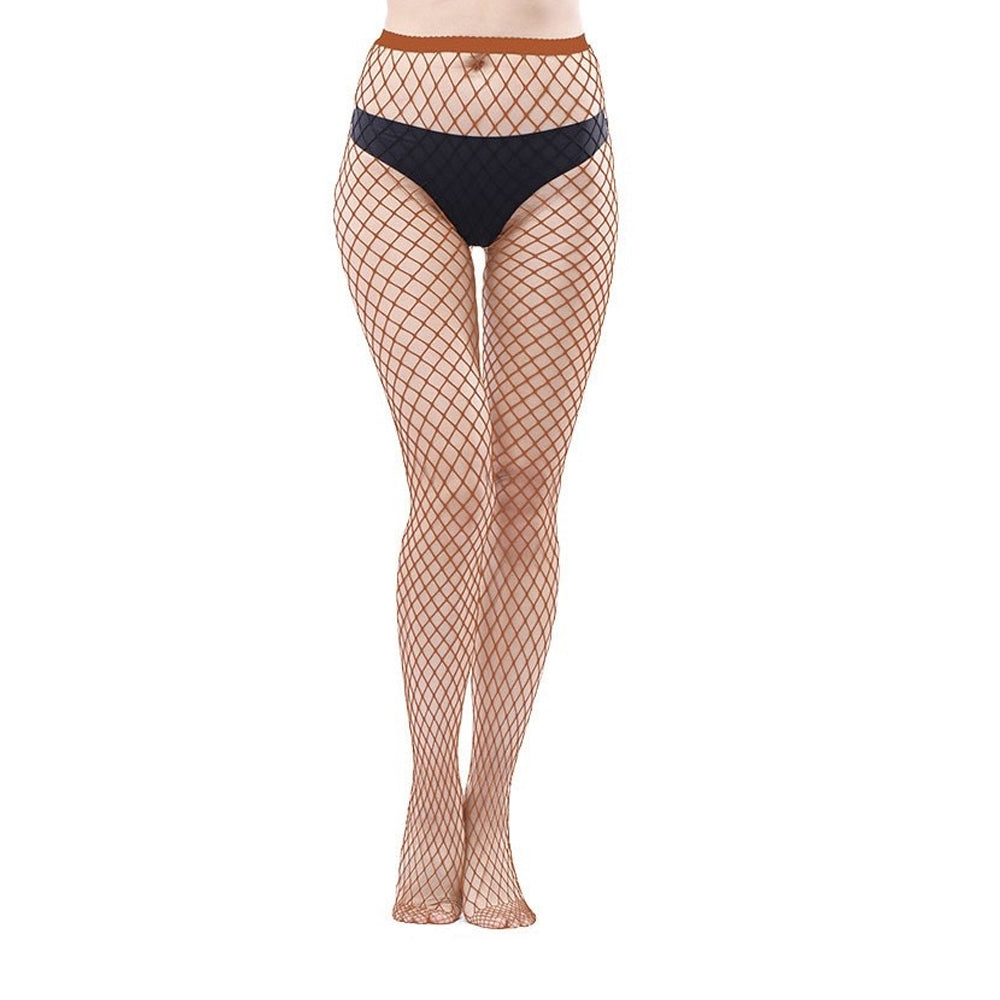 Combinaison bas résille pour femme, leggings taille haute, motif grille moyenne