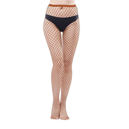 Combinaison bas résille pour femme, leggings taille haute, motif grille moyenne