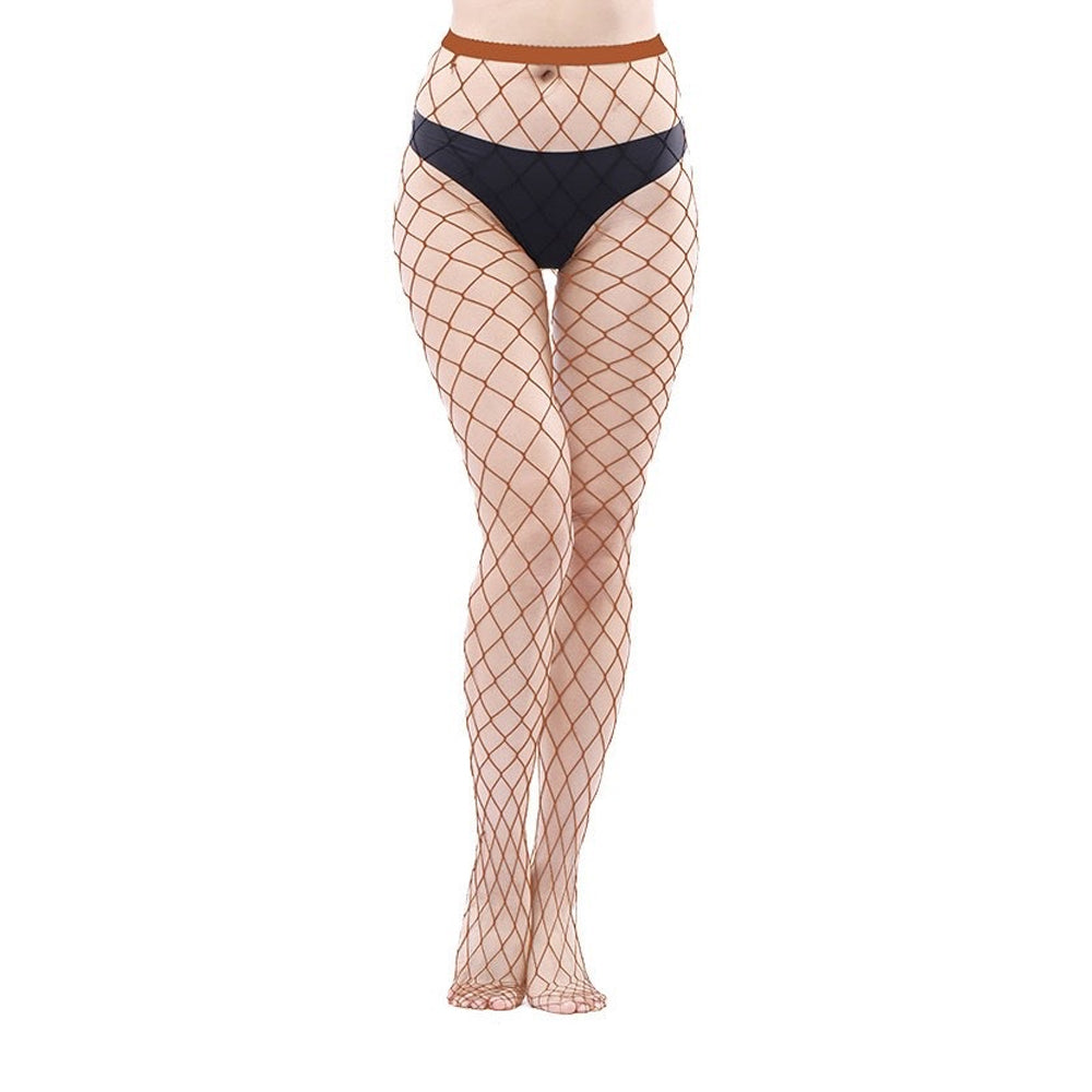 Combinaison bas résille pour femme, bas taille haute, leggings, grand motif écossais