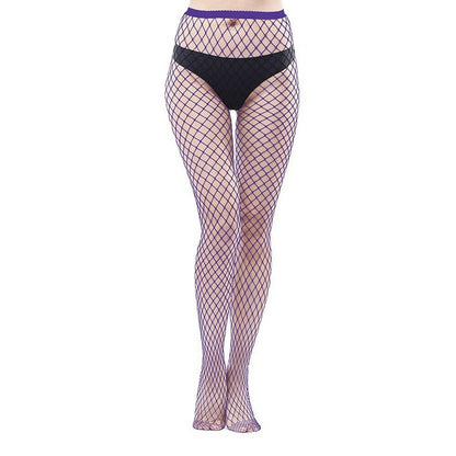 Combinaison bas résille pour femme, leggings taille haute, motif grille moyenne