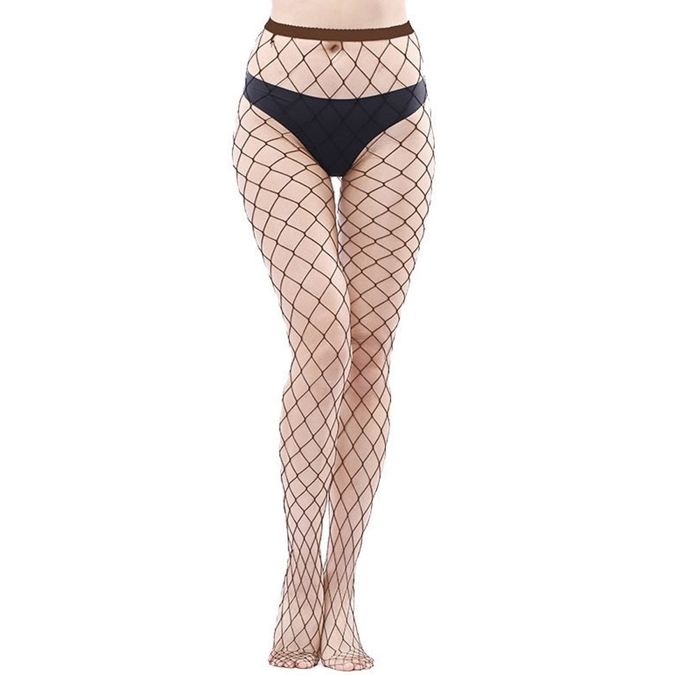 Combinaison bas résille pour femme, bas taille haute, leggings, grand motif écossais