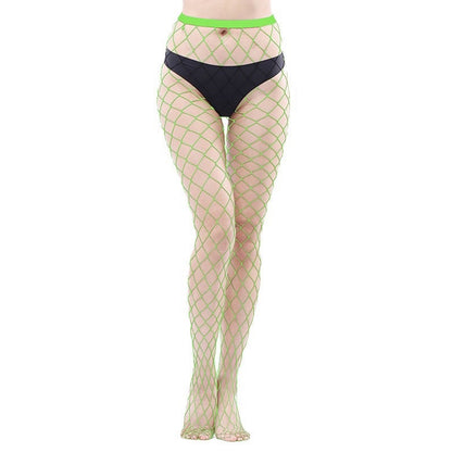 Combinaison bas résille pour femme, bas taille haute, leggings, grand motif écossais