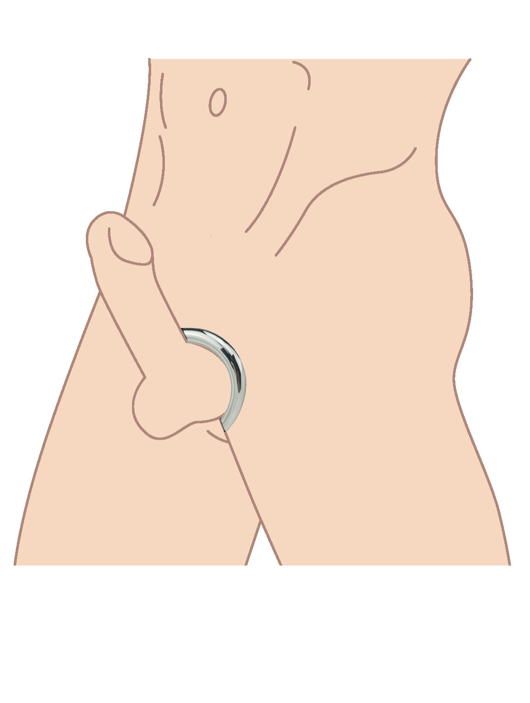 Anneau pénien en acier inoxydable – Anneau pénien en métal, anneau de contrôle de l'éjaculation et accessoire BDSM